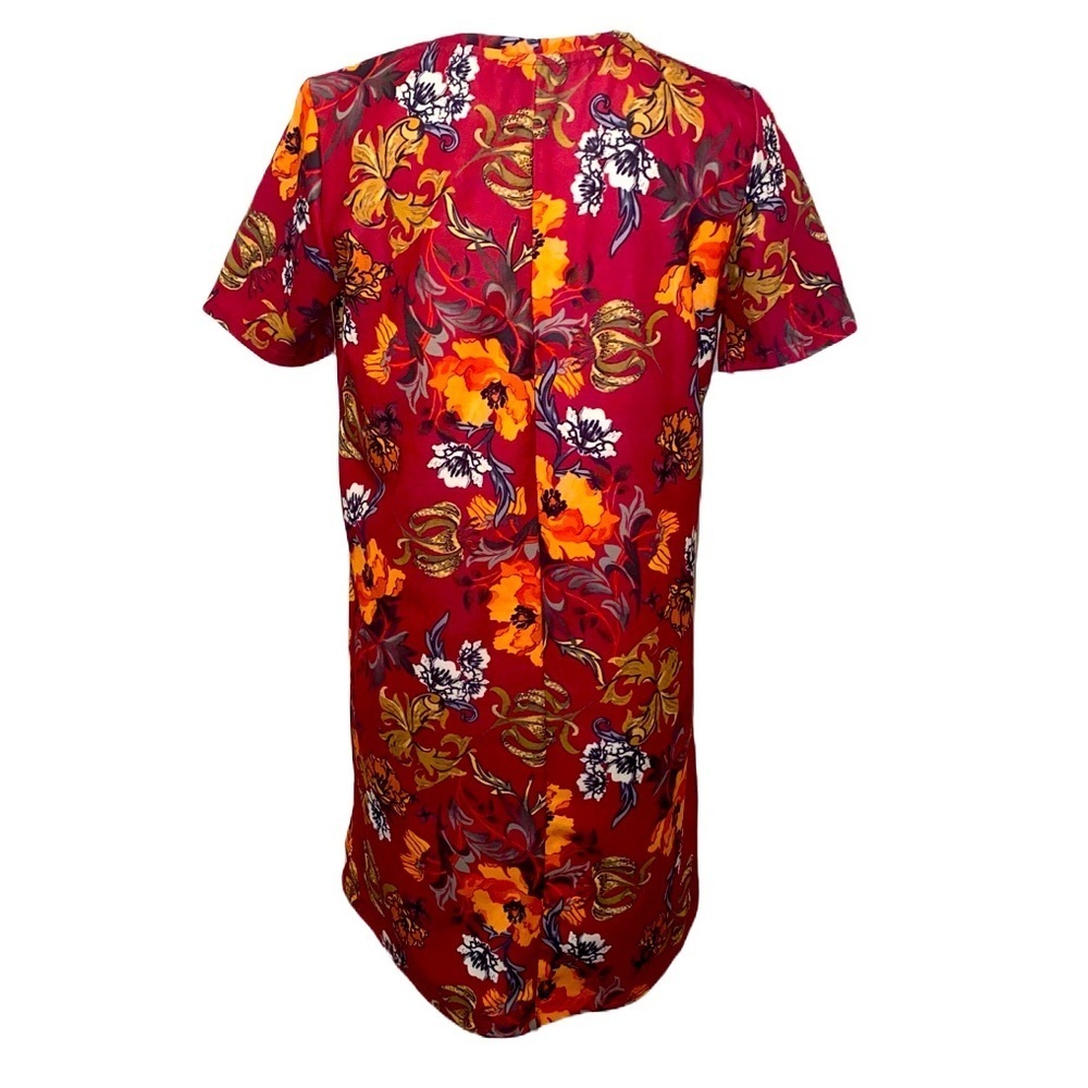 Zara Trafaluc Floral Dress in Red & Yellow Autumn-Winter 17-18 - Picture 4 of 8